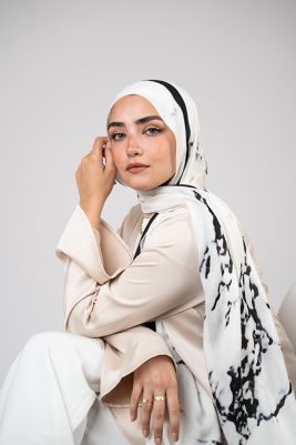 White Marble Scarf by EMMA