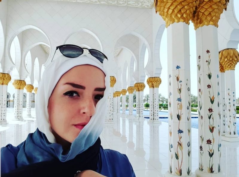 Nesma Khedr in her EMMA scarf Atlantic