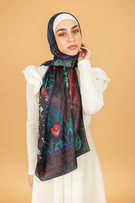 Secret Garden by EMMA. Colors: baby blue, burgundy, black, dark blue. Style: floral hijab