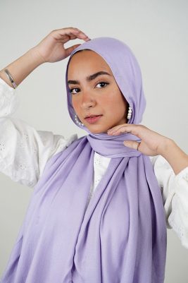 Lilac Elegance: Light Purple Hijab by EMMA